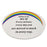 Mum - Memorial Oval White Graveside Plaque With Rainbow Detail