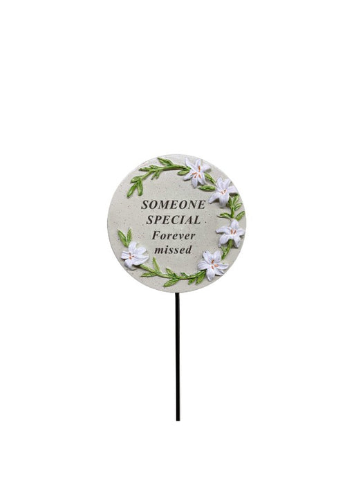 Someone Special - Cream Lily Round Stick Stake Graveside Crematorium