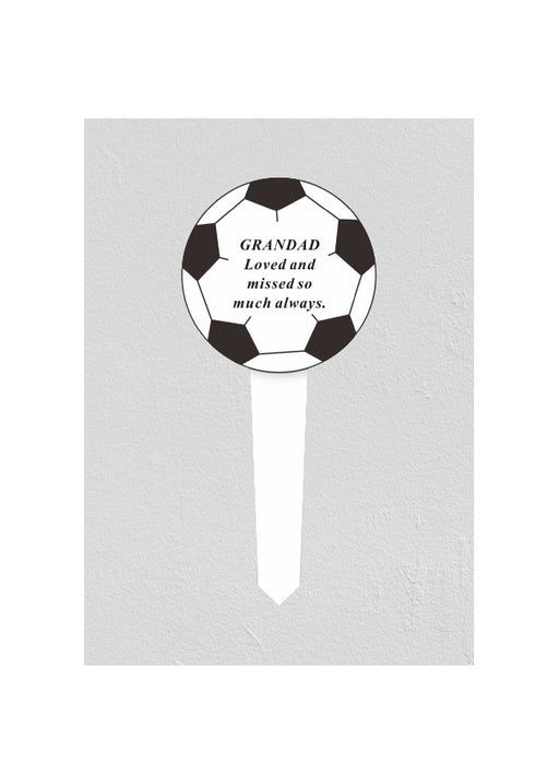 Grandad White and Black Plastic Football Stake