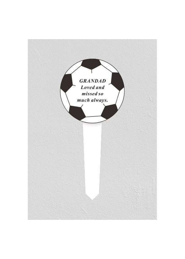 Grandad White and Black Plastic Football Stake