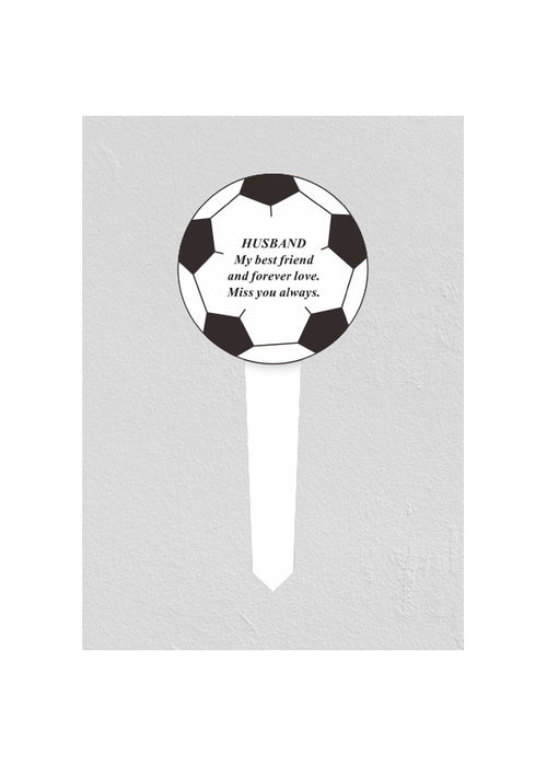 Husband White and Black Plastic Football Stake