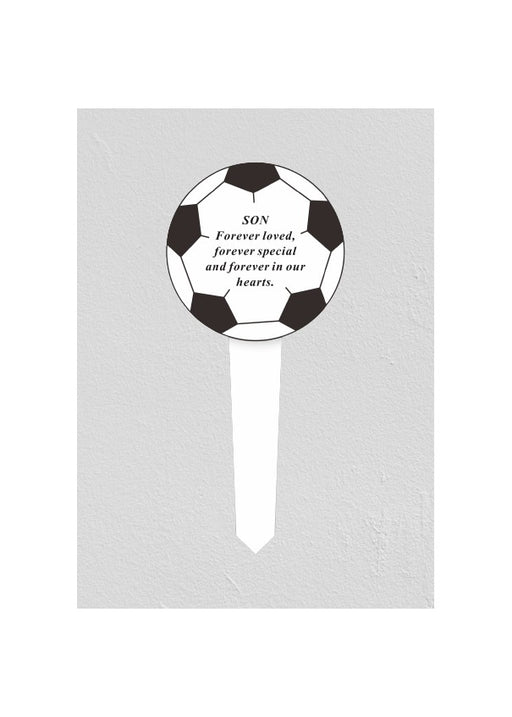 Son White and Black Plastic Football Stake