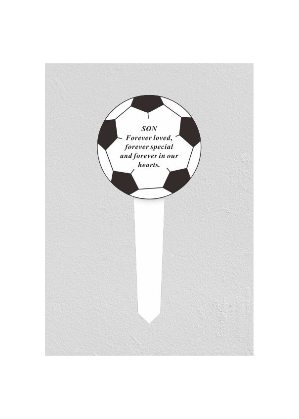 Son White and Black Plastic Football Stake