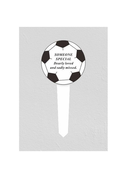 Someone Special White and Black Plastic Football Stake