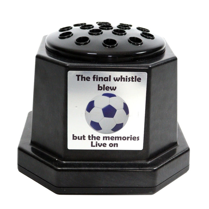 Memorial Grave Flower Pot Vase Hex Graveside Black Insert INCLUDES FREE STICKER