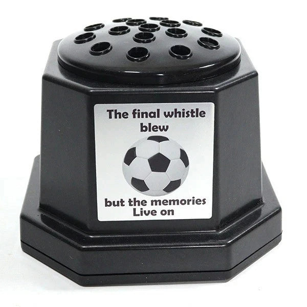 Memorial Grave Flower Pot Vase Hex Graveside Black Insert INCLUDES FREE STICKER