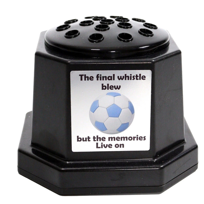 Memorial Grave Flower Pot Vase Hex Graveside Black Insert INCLUDES FREE STICKER