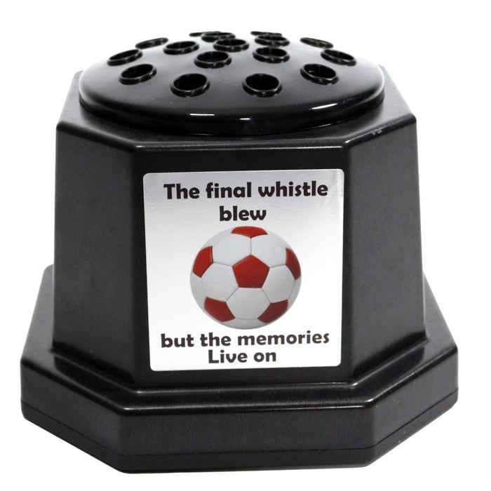 Memorial Grave Flower Pot Vase Hex Graveside Black Insert INCLUDES FREE STICKER