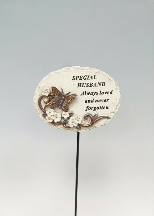 Memorial Bronze 3D Butterfly Stick Stake Pick Plaque Tribute Graveside Ornament