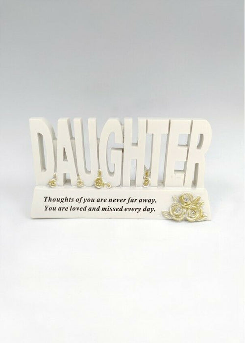 Gold Plinth Memorial Letters- Rose Flower - Remembrance Graveside Plaque Tribute