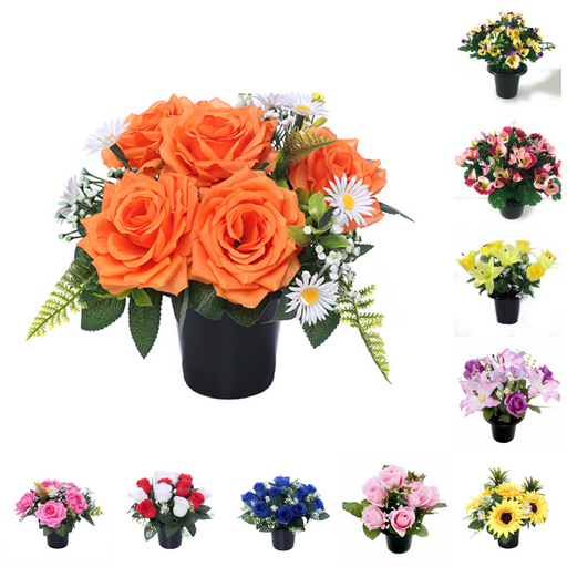 Artificial/Silk Flower Memorial Vase Grave Pot/Insert Cemetery/Crematorium