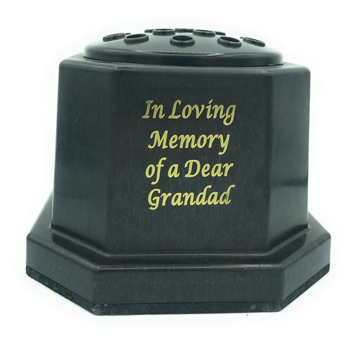 Grandad Black Grave Pot with Insert