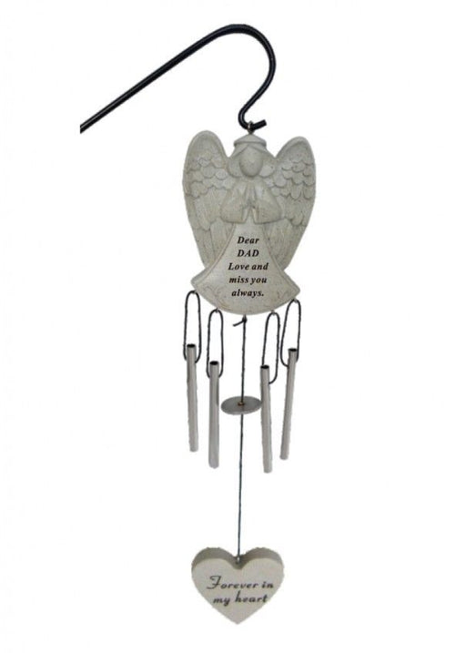 Dad - Angel Shaped Memorial Wind Chime Tribute Plaque Ornament Graveside Remembrance