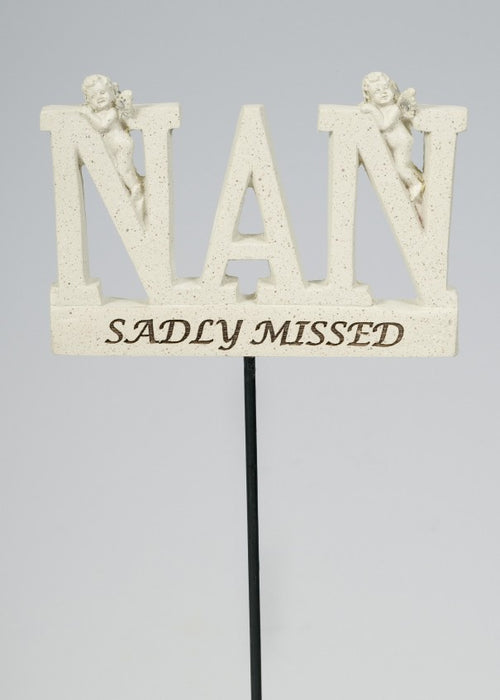 NAN Letter Stick with Cherubs - Memorial Tribute Spike