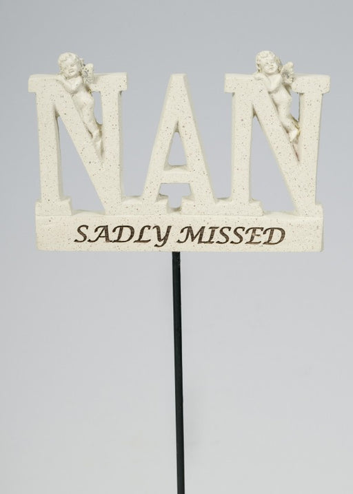 NAN Letter Stick with Cherubs - Memorial Tribute Spike