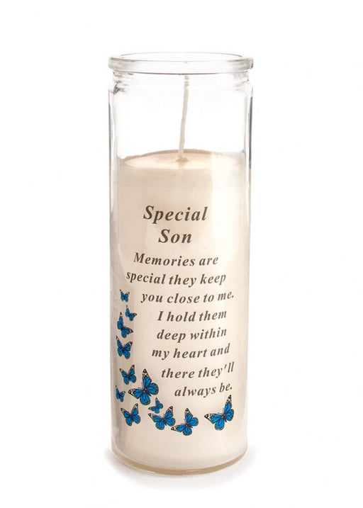 Son Glass Vase Memorial Candle