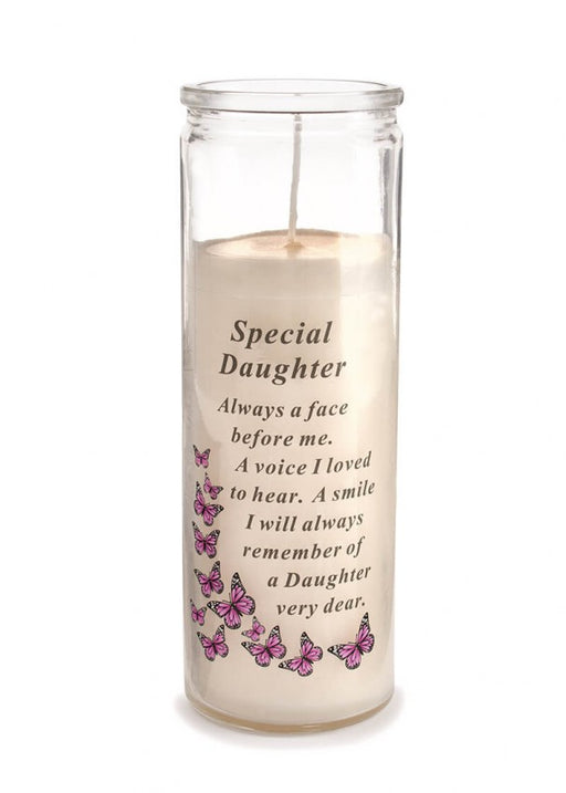 Daughter Glass Vase Memorial Candle