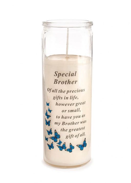 Brother Glass Vase Memorial Candle