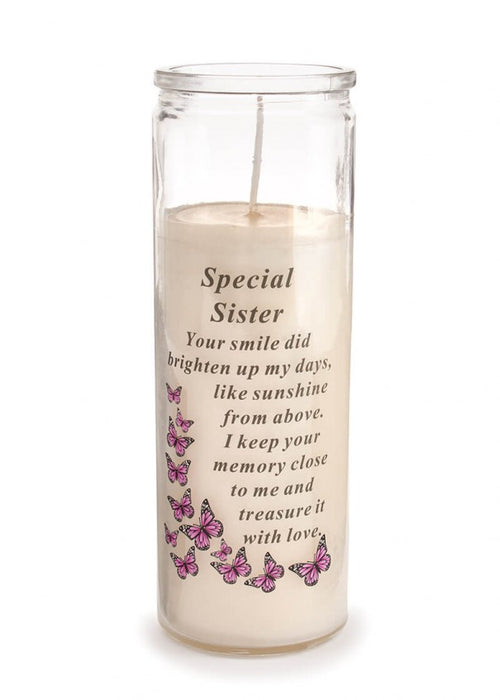 Glass Vase Memorial Candle Remembrance Graveside Gift Tribute Flower Garden