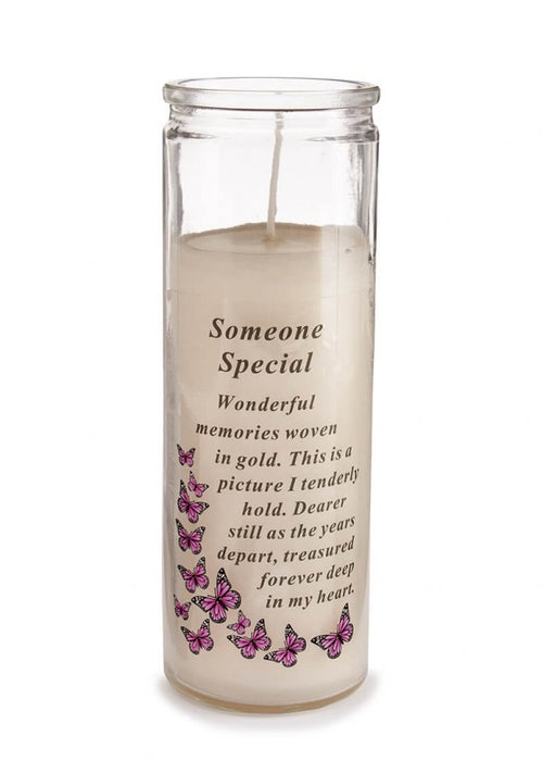 Glass Vase Memorial Candle Remembrance Graveside Gift Tribute Flower Garden