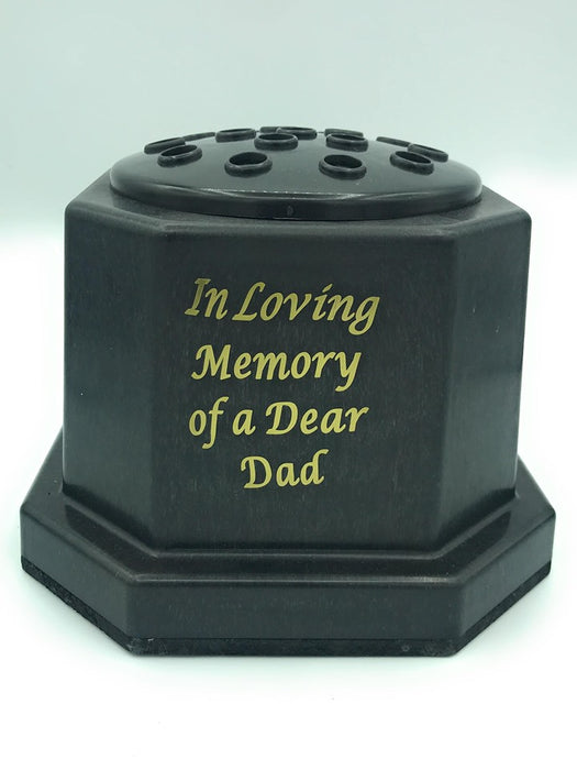 Dad Black Grave Pot with Insert