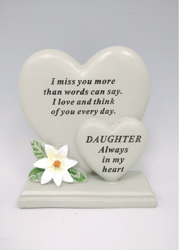 Daughter Double Heart Plaque