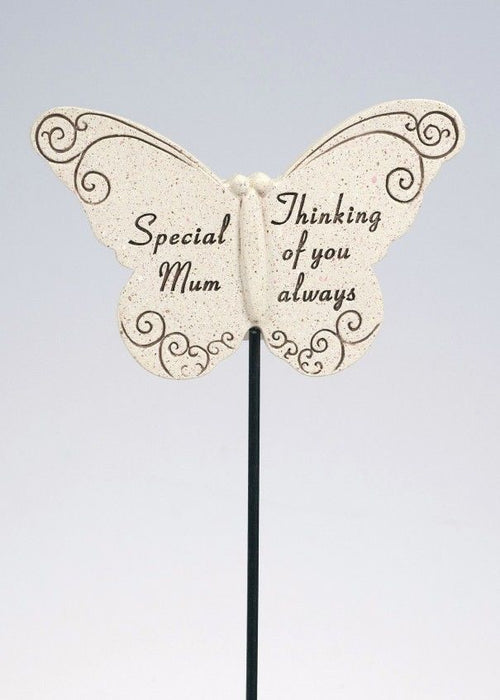 Mum Butterfly Stick - Memorial Tribute Spike