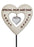 Mum and Dad Diamante Heart Stick - Memorial Tribute Spike