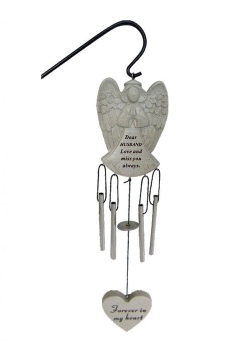 Angel Shaped Memorial Wind Chime Tribute Plaque Ornament Graveside Remembrance