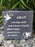 Gran Slate Grey Memorial Flower Vase - Rose Bowl Dove Diamante - Graveside Plaque Tribute