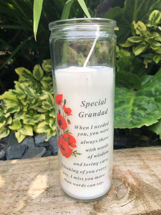 Grandad Glass Vase Memorial Candle
