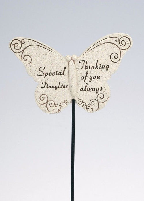 Daughter Butterfly Stick - Memorial Tribute Spike