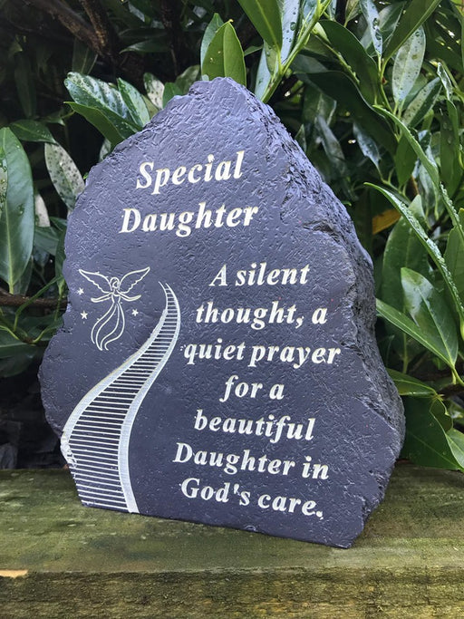 Daughter Black & White Stairway to Heaven Rock - Memorial Tribute Plaque