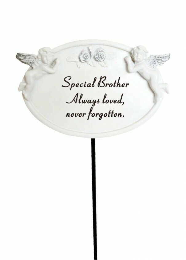 Brother Twin Cherub Stick - Memorial Tribute Spike