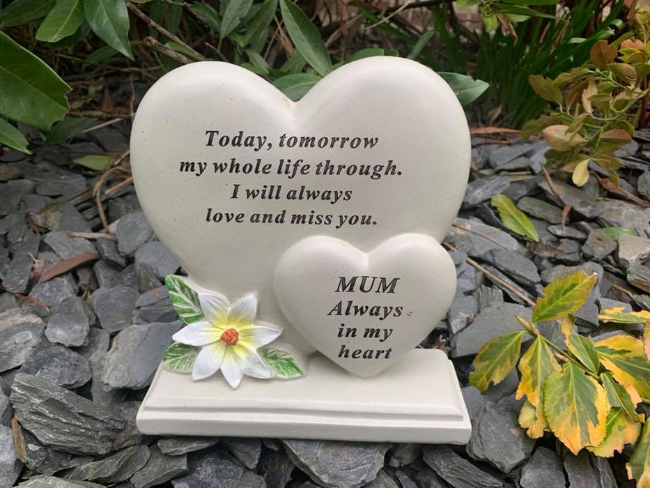 Mum Double Heart Plaque