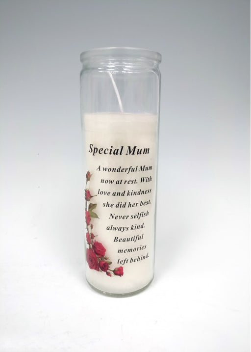 Mum Glass Vase Memorial Candle