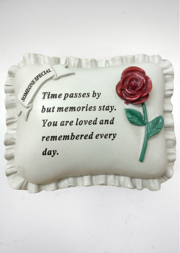 Someone Special - Large Red Rose Memorial Pillow Tribute Graveside Ornament Tribute Plaque Garden
