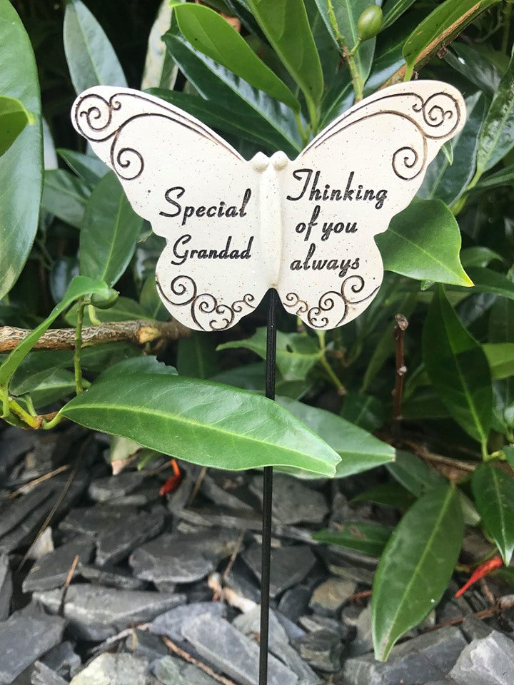 Grandad Butterfly Stick - Memorial Tribute Spike