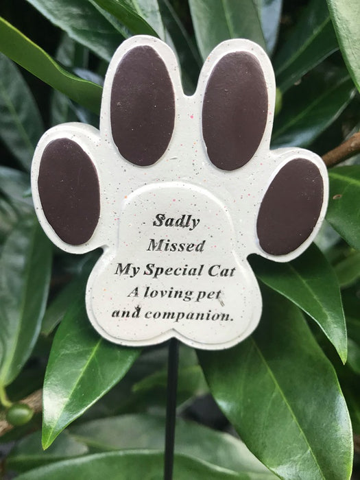 Pet Cat Paw Memorial Stick / Stake