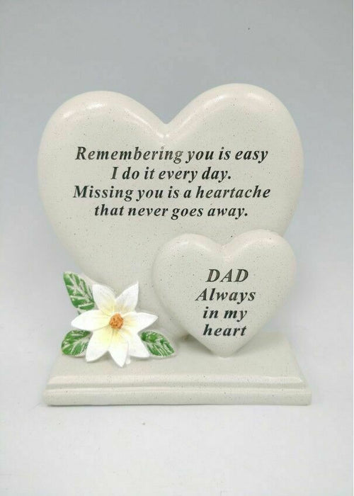 Dad Double Heart Plaque