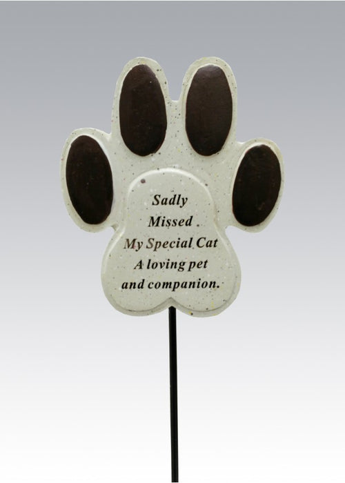 Pet Cat Paw Memorial Stick / Stake