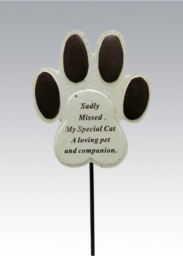 Pet Cat Paw Memorial Stick / Stake