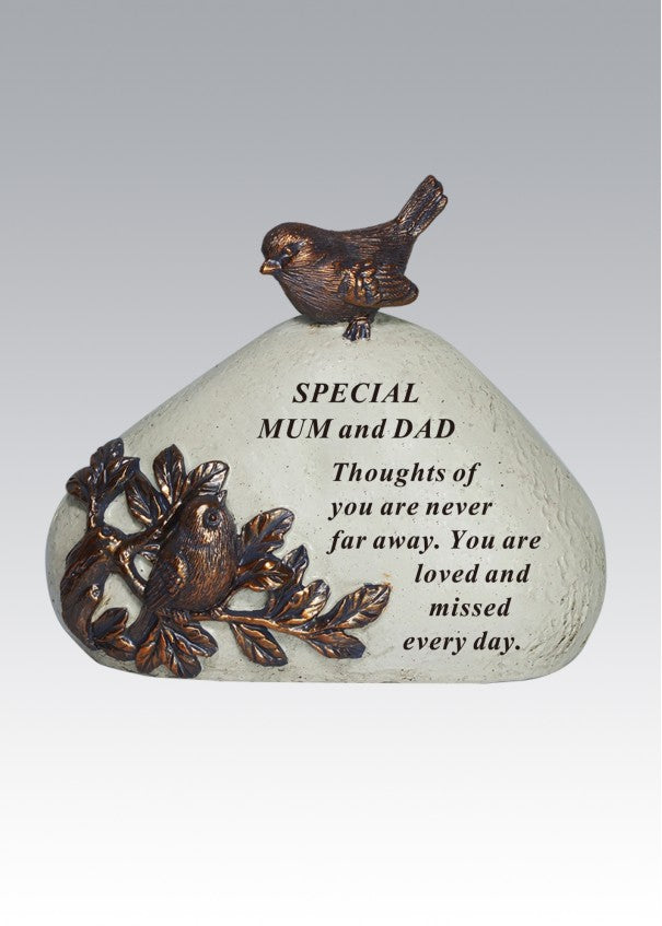 Mum and Dad Bronze 3D Bird Plaque