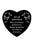 Black and White Memorial Heart Tribute Grave Remembrance Ornament Plaque