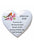 White Robin Memorial Heart Flowers Tribute Grave Remembrance Ornament Plaque