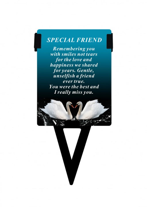 Friend - Plastic Memorial Laminated Message Card & Holder Stick Plaque