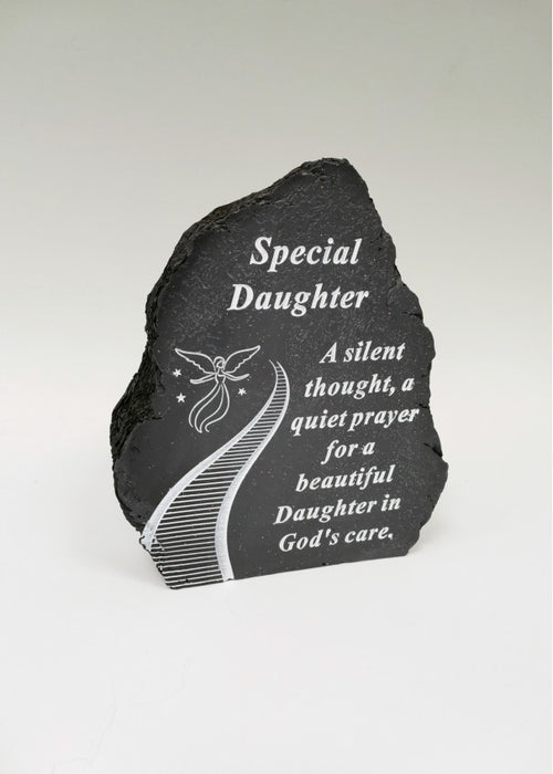 Daughter Black & White Stairway to Heaven Rock - Memorial Tribute Plaque