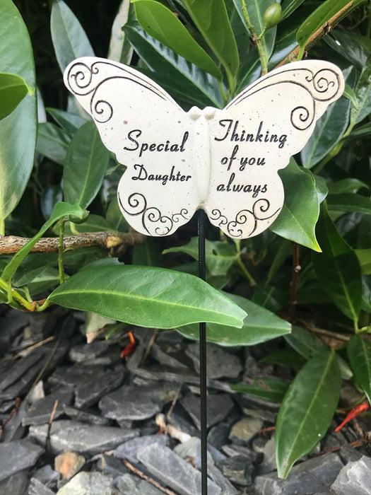 Daughter Butterfly Stick - Memorial Tribute Spike