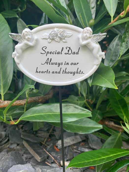 Dad Twin Cherub Stick - Memorial Tribute Spike