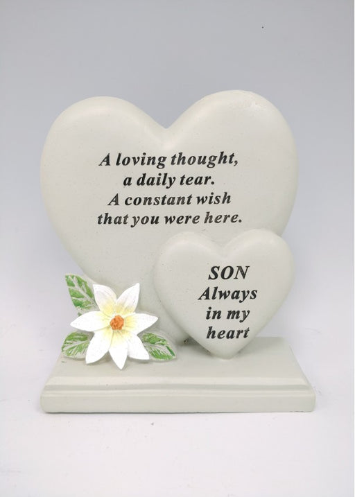 Son Double Heart Plaque